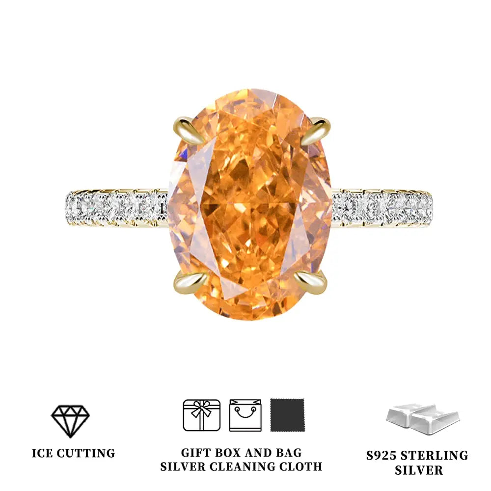 Celestia Oval Zircon Statement Ring – detail view 16