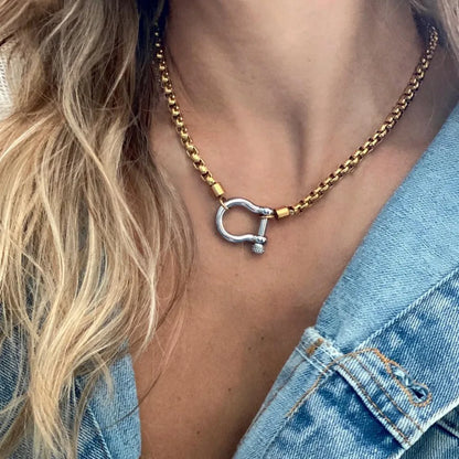 Unisex 316L Stainless Steel Gold Color Choker Necklace