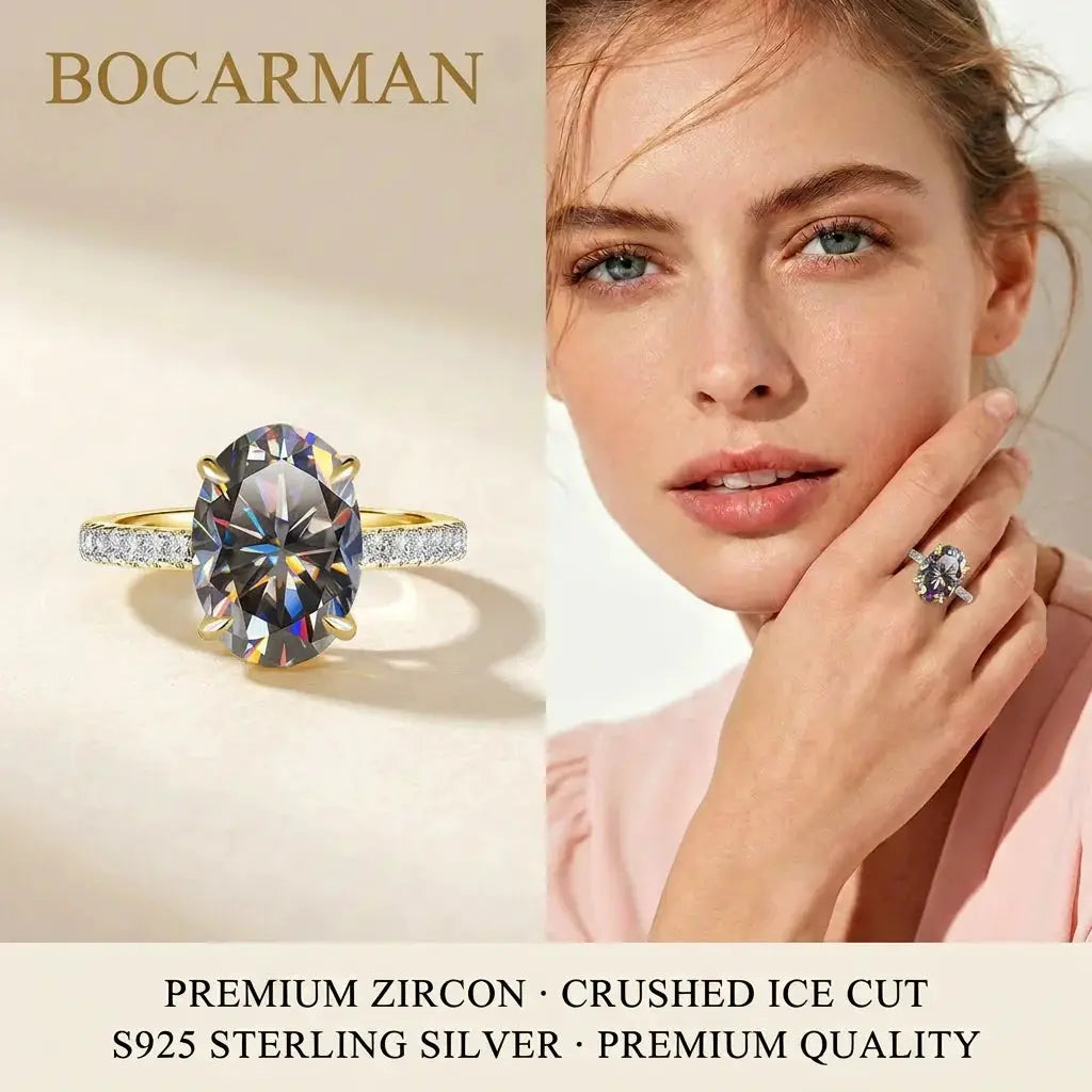 Celestia Oval Zircon Statement Ring – detail view 11