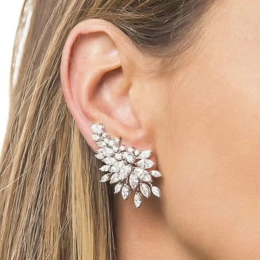 Marquise Vine Cubic Zirconia Ear Climbers – Glam Duchess
