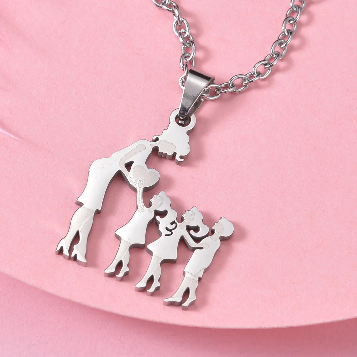 Family Necklaces with Mama Pendants - Stainless Steel Jewelry for Mother's Day & Birthdays