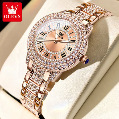 Quartz Dazzling Diamond Waterproof Luminous Luxury Wrist Watch