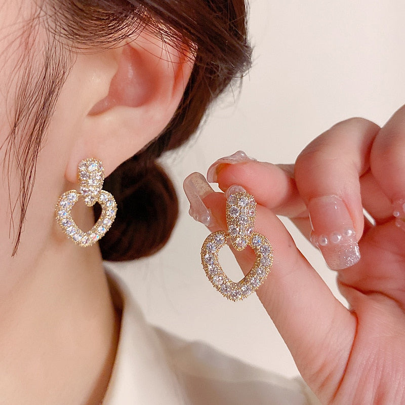 exquisite crystal dangle earrings