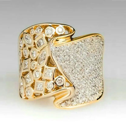 Celeste Two-Tone Pavé Statement Ring – Glam Duchess