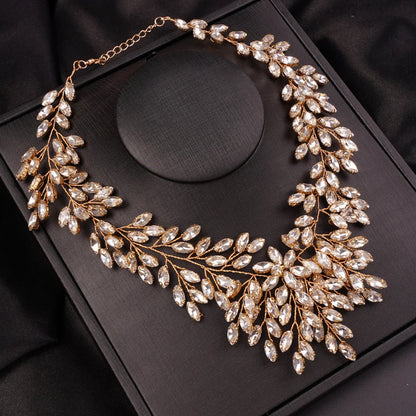 Luxurious Handcrafted Rhinestone Bridal Jewelry Set