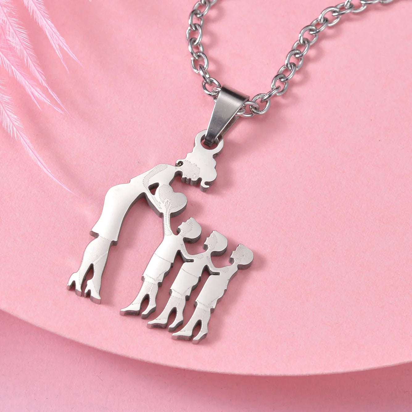 Family Necklaces with Mama Pendants - Stainless Steel Jewelry for Mother's Day & Birthdays