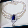 Load image into Gallery viewer, Exquisite Natural Freshwater Pearl Necklace with Diamond Side Stones