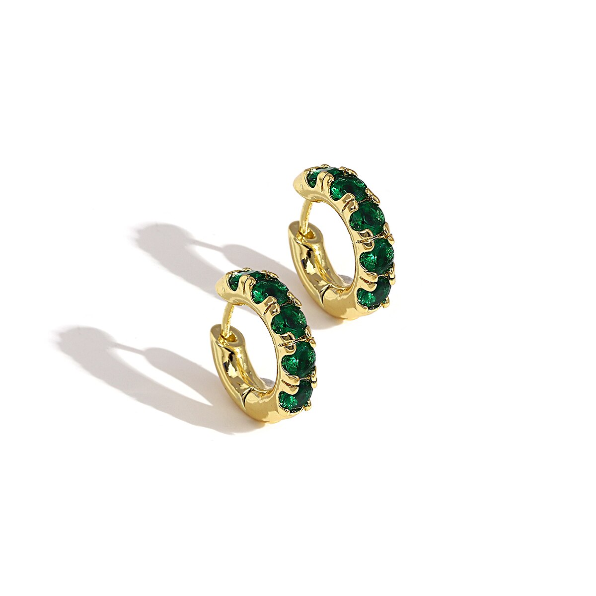 Elegant Green Cubic Zirconia Beaded Dangle Earrings with Geometric Design