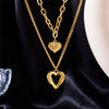 Load image into Gallery viewer, Gold Stainless Steel Heart Pendant Necklace