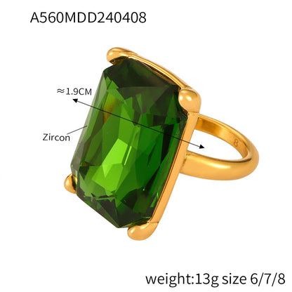 Glamour Big Zircon Stainless Steel Rings