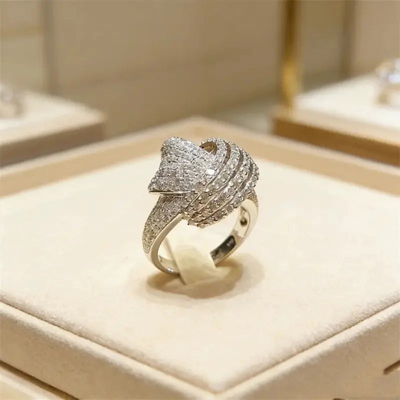 Seraphine Silver-Tone Pavé Ring – detail view 2