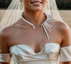 Load image into Gallery viewer, Elegant Pearl Bridal Necklace with Tassel Open Choker Pendant
