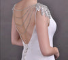 Bridal Crystal Beaded Vintage Tassel Wedding Cape with Rhinestone Chains and Necklace