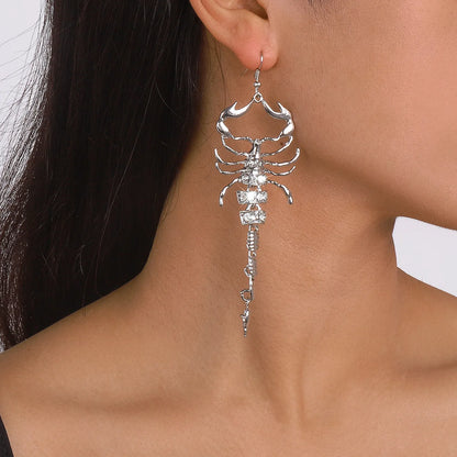 Scorpion Rhinestone Pendant Drop Earrings