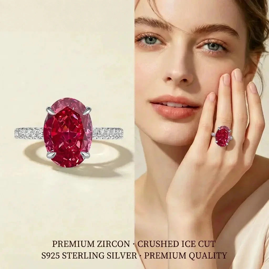 Celestia Oval Zircon Statement Ring – detail view 26