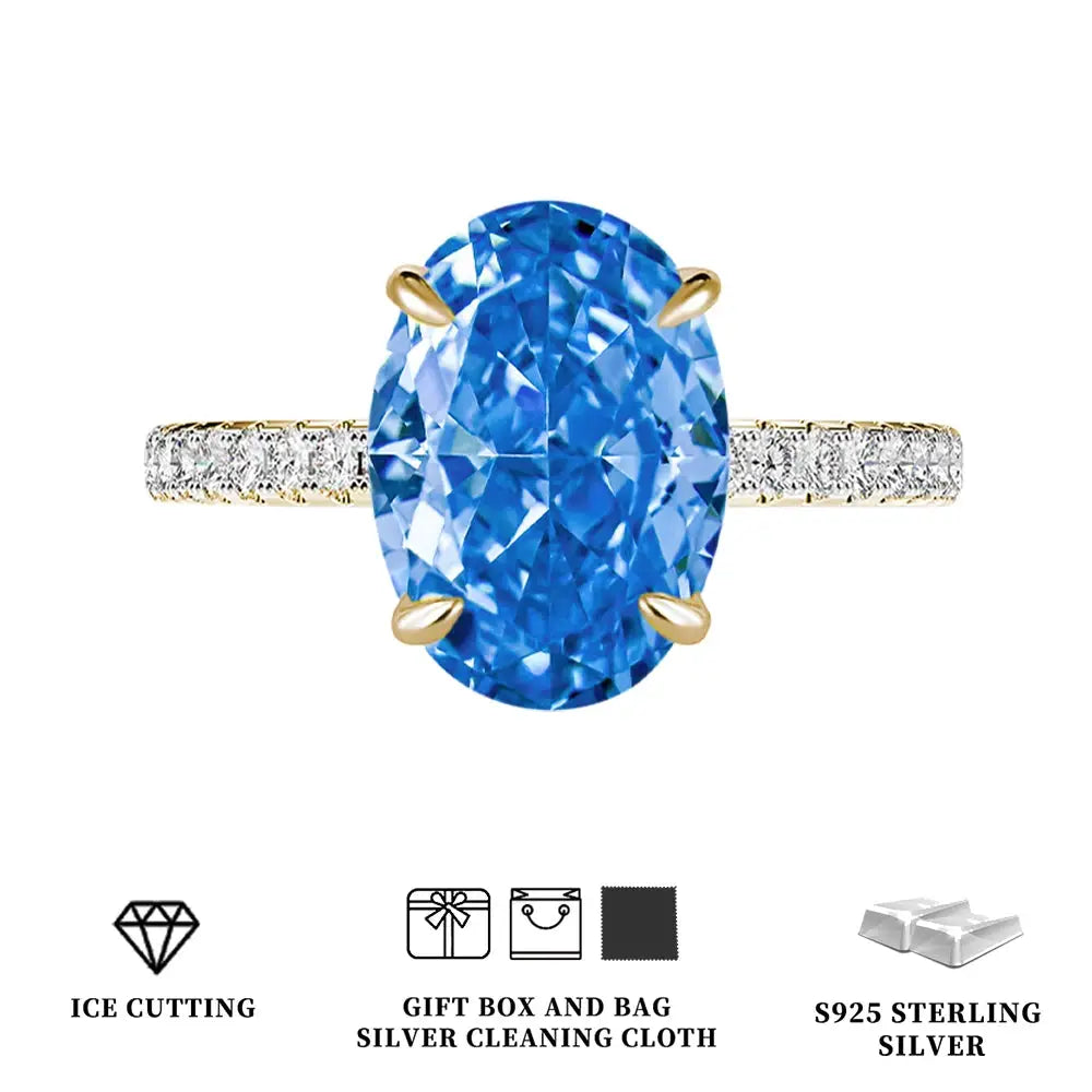 Celestia Oval Zircon Statement Ring – detail view 12