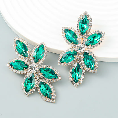 stunning crystal flower shaped earrings