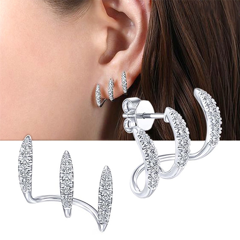 Captivating Green Cubic Zirconia Claws Shaped Stud Earrings