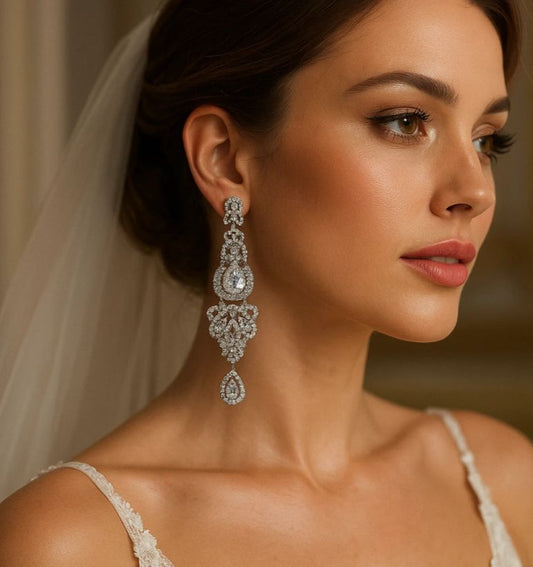 Bridal Chandelier Earrings, Wedding Long Earrings Jewelry
