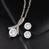 Dazzling White Gold Plated Bridal Necklace and Earrings Set with Cubic Zirconia