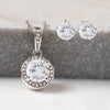 Elegant Eternal Hope Necklace and Clear CZ Earrings Set