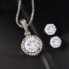 Elegant Eternal Hope Necklace and Clear CZ Earrings Set