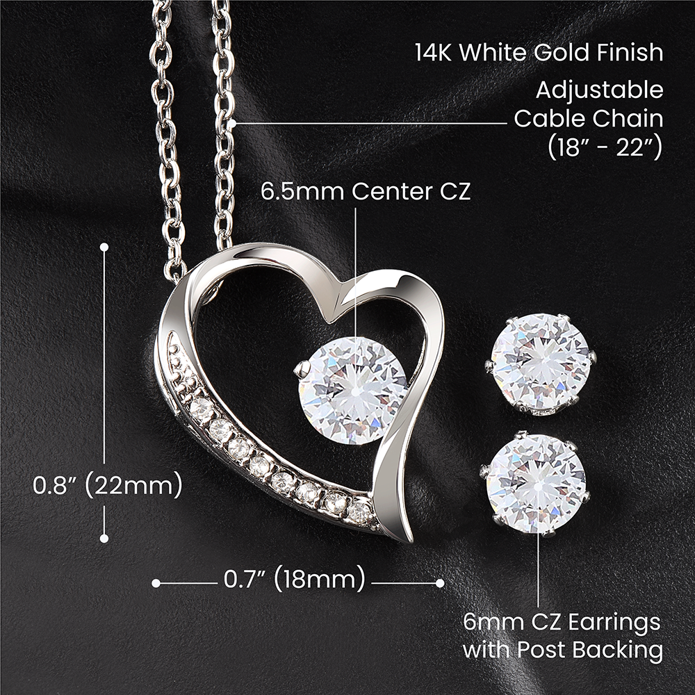 Elegant Forever Love Necklace and Earring Set