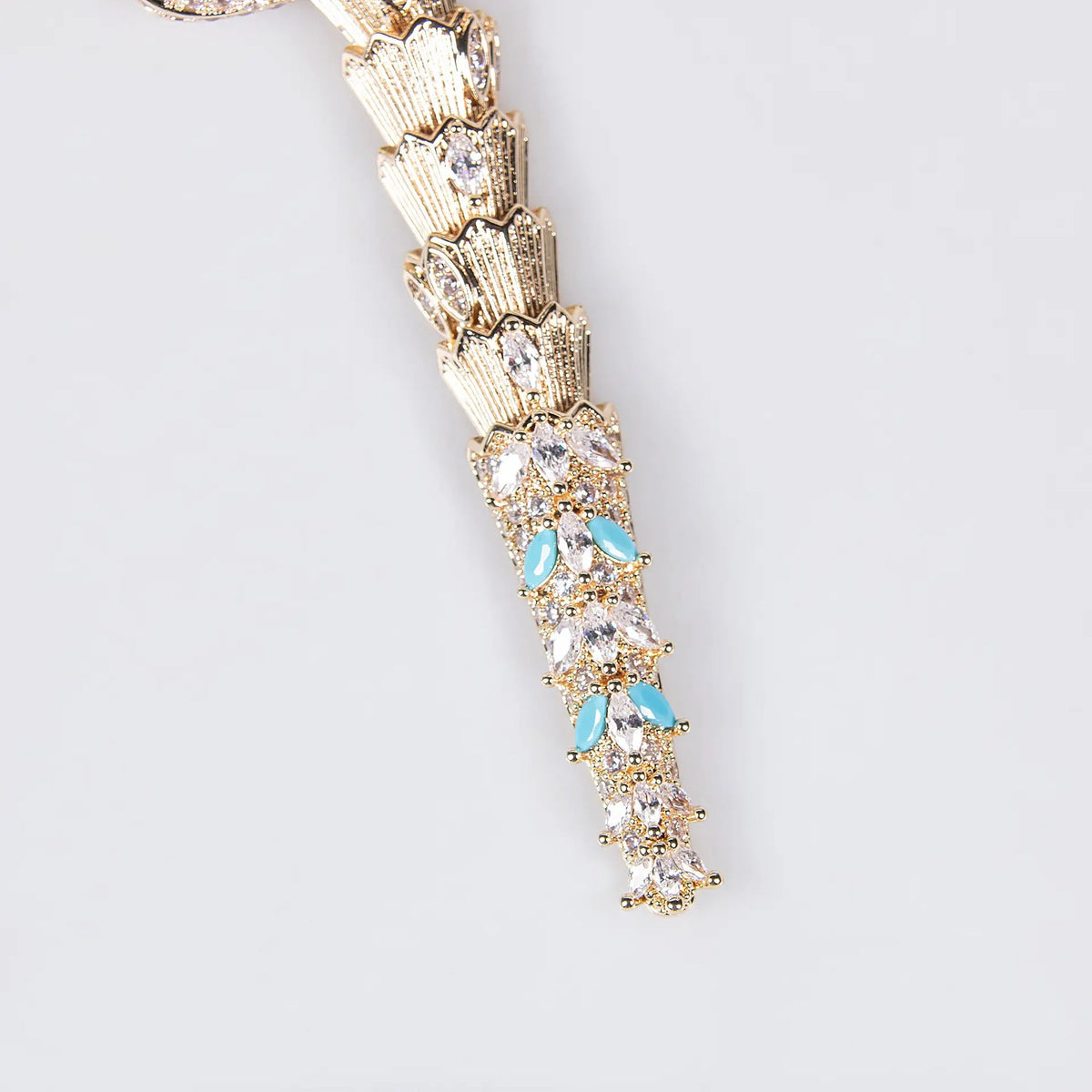 S925 Silver and Zircon Snake-Design Necklace and Earrings Jewelry Set - from Artshiney