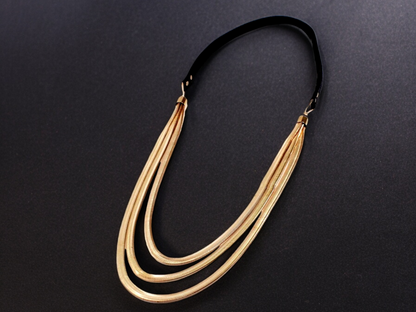 Elegant Minimalist Long Geometric Leather Chain Necklace