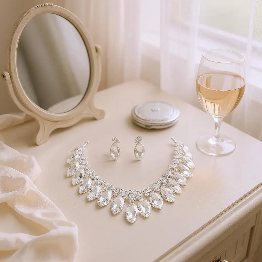 Wedding Jewelry, Luxora Crystal Bridal Statement Necklace & Earring Set