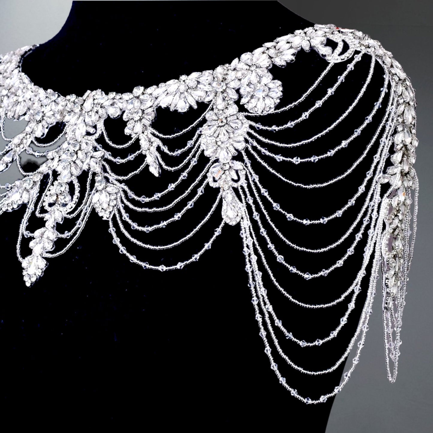 Bridal Shoulder Body Jewelry, Bridal Shoulder Necklace, Wedding Crystal Shawl, Bridal Jewelry, Wedding Jewelry, Jewelry for Bride