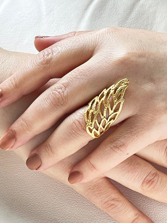 Gold Plated Adjustable Chunky Rings, Unique Handmade Gold Boho Style Big Rings, Unique Statement Jewelry, Trendy Gifts, Birthday Gift