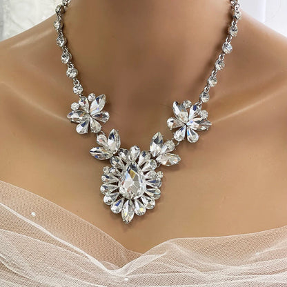 Luxury Crystal Statement Necklace & Earrings Set – Bridal & Evening Jewelry - Glam Duchess