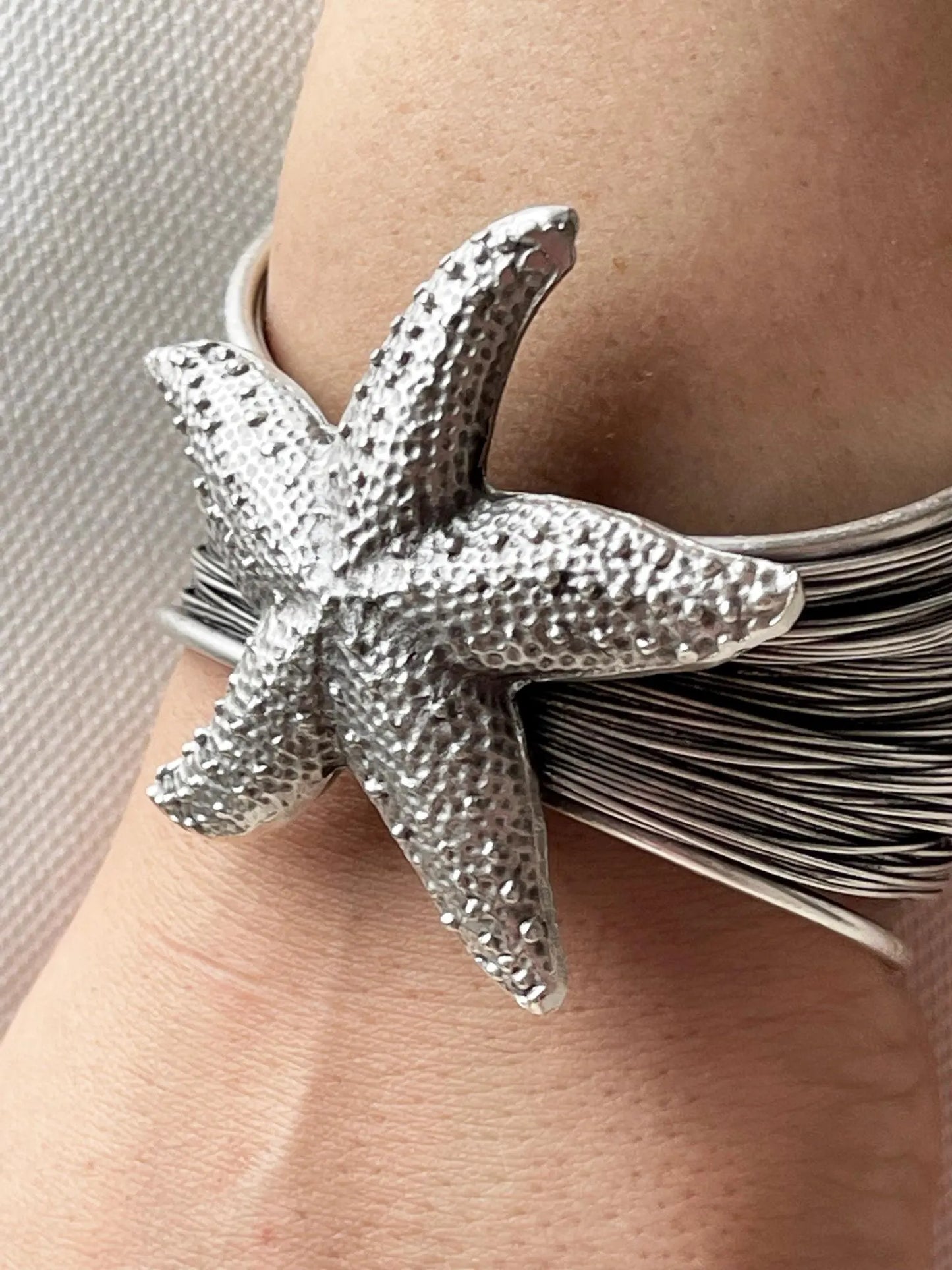 Handmade Chunky Silver Adjustable open Cuff Bracelet