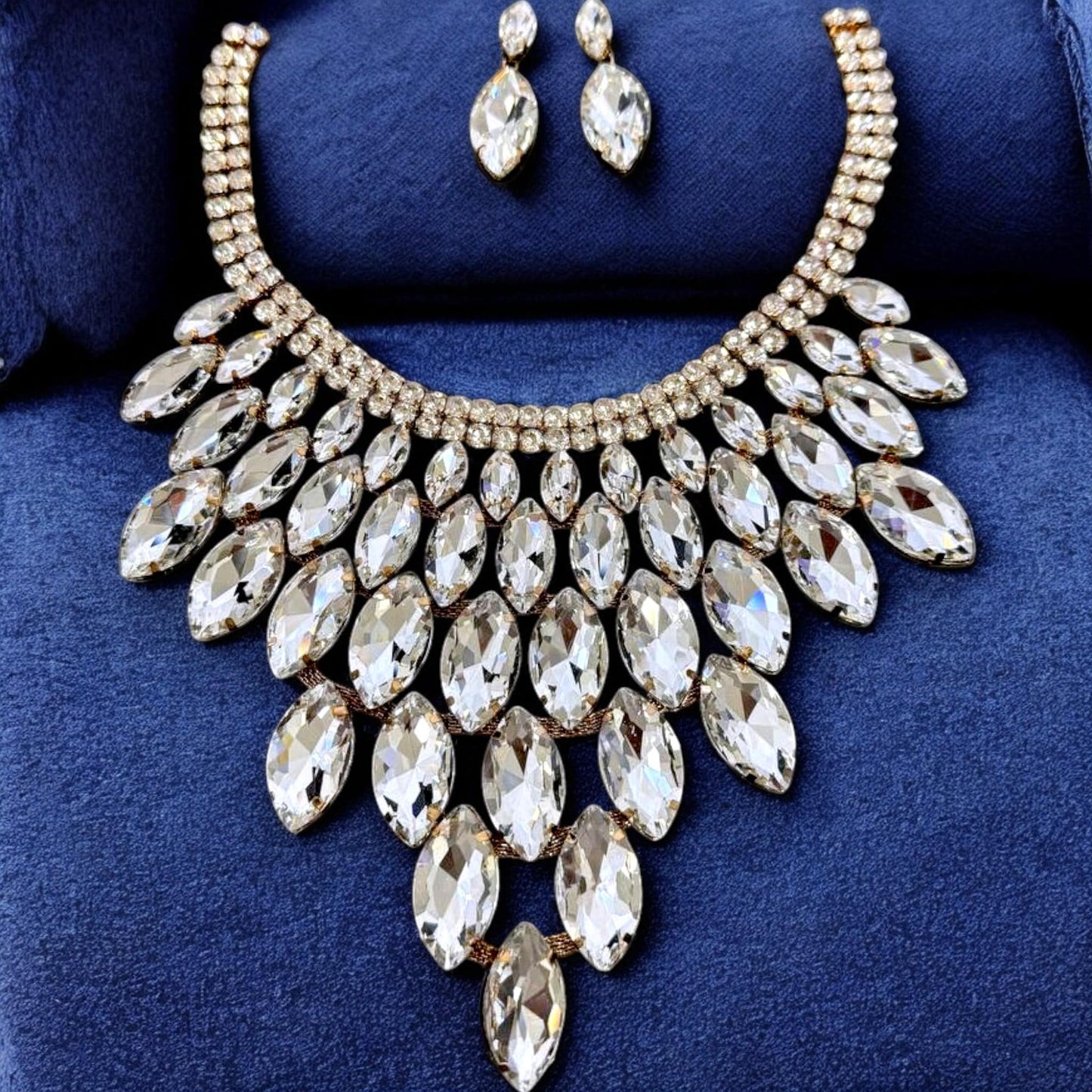 Luxury Crystal Statement Necklace & Earring Set, Wedding Jewelry Set - Glam Duchess