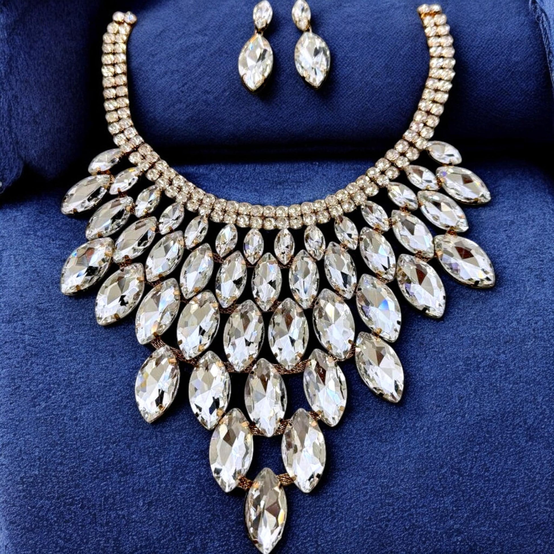 Luxury Crystal Statement Necklace & Earring Set, Wedding Jewelry Set - Glam Duchess