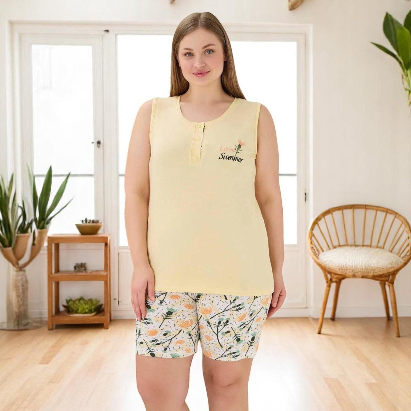 Plus Size Ultra Soft Sleepwear, Comfy Shorts Pajama Set, Big Size Loungewear, Summer Pajamas, Lightweight Womens PJs, Made in Turkey