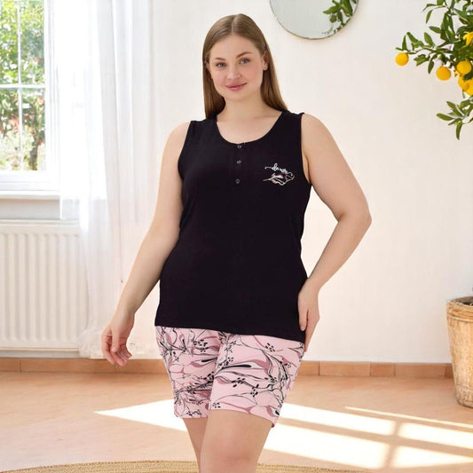 Plus Size Ultra Soft Sleepwear, Comfy Shorts Pajama Set, Big Size Loungewear, Summer Pajamas, Lightweight Womens PJs, Made in Turkey