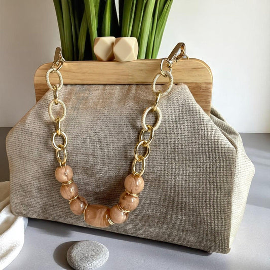 Velvet Clutch Bag Handmade with Wooden Frame & Soft Textured Fabric, Elegant Evening Purse, Unique Gift for Her, Made in Turkiye
