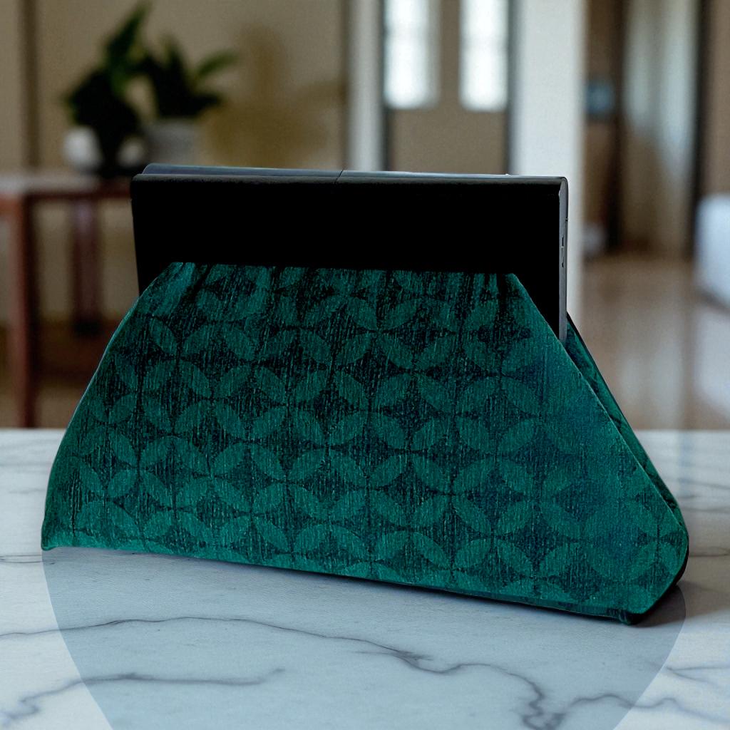 Elegant Large Green Geometric Clutch Bag, Modern Structured Statement Purse, Evening Bag for Women, , Oversized Purse - Glam Duchess