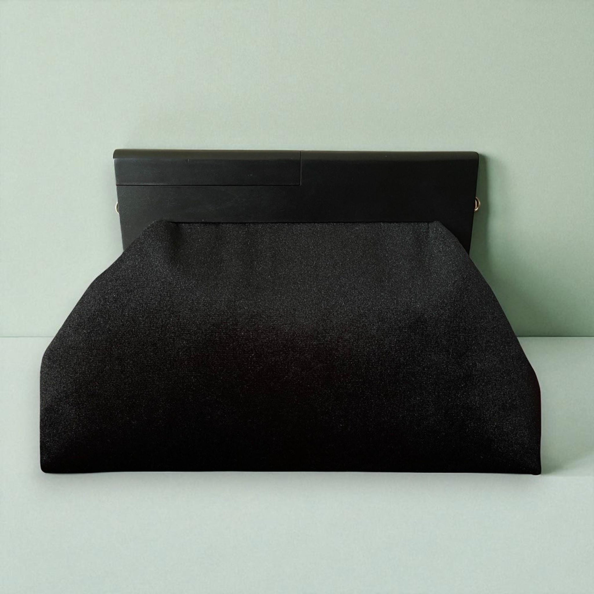 Oversized Elegant Black Velvet Clutch with Gold Chain | Evening Bag | Statement Purse | Formal Handbag | Gift For Her| - Glam Duchess