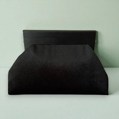 Oversized Elegant Black Velvet Clutch with Gold Chain | Evening Bag | Statement Purse | Formal Handbag | Gift For Her| - Glam Duchess