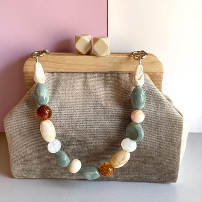 Velvet Clutch Bag Handmade with Wooden Frame & Soft Textured Fabric, Elegant Evening Purse, Unique Gift for Her