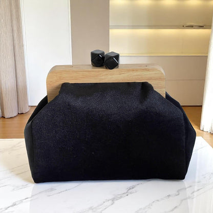 Black Velvet Clutch Bag Handmade Large Luxury Evening Purse Gift for Her - Glam Duchess