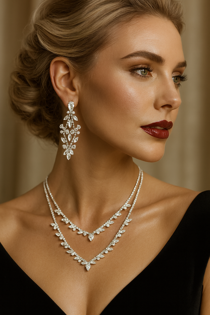 Unique Cubic Zircon Layered Necklace