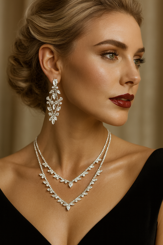 Unique Cubic Zircon Layered Necklace