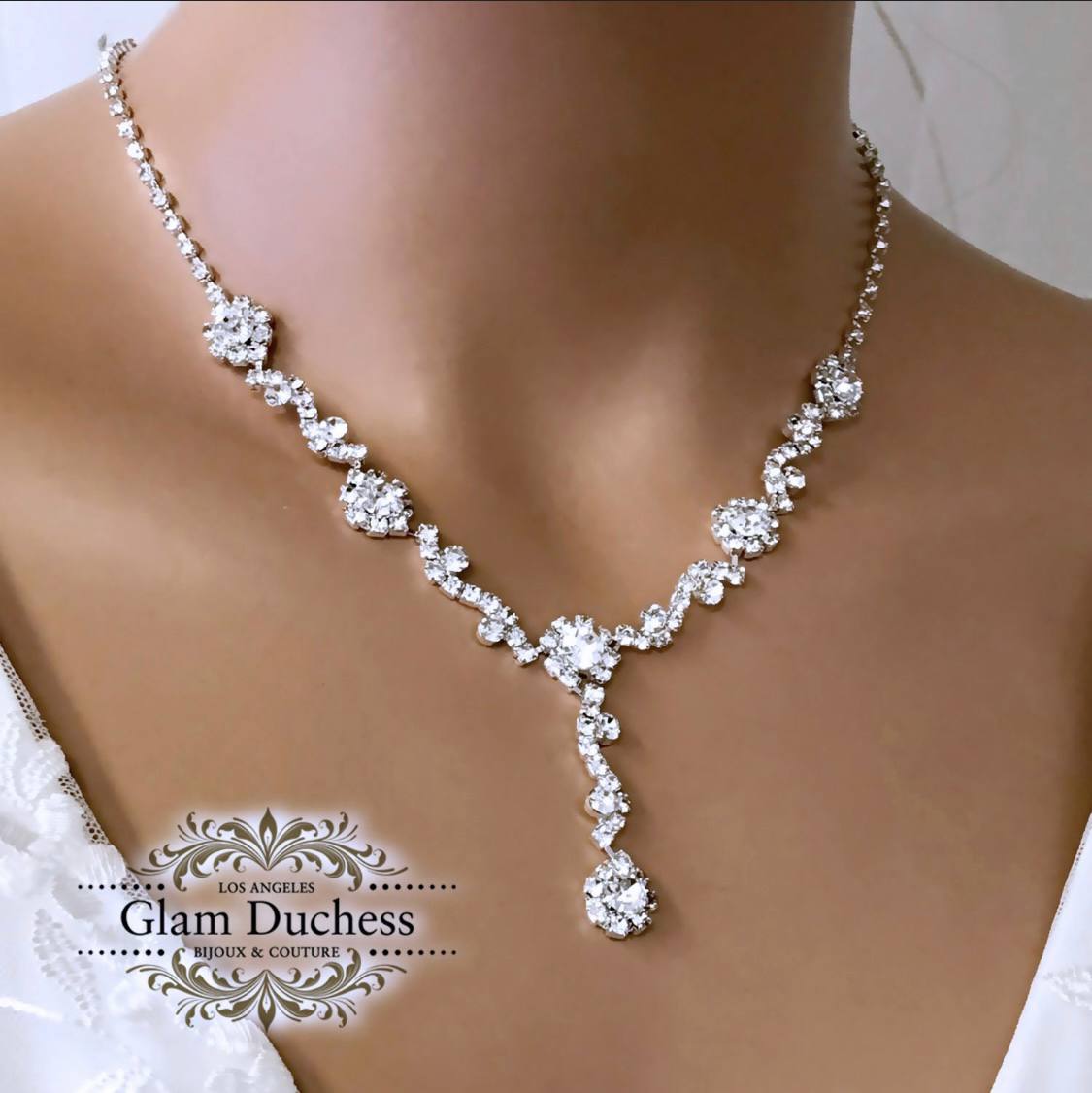 Silver Plated Leaf Flower Backdrop Bridal, Bridesmaid Necklace Earrings Bracelet Set