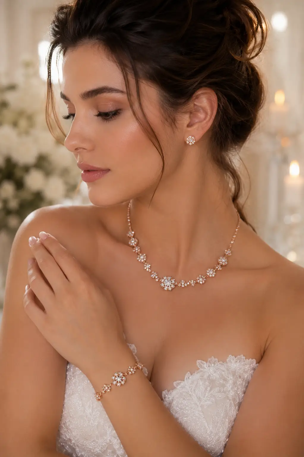Rhinestone Bridal Jewelry Set – Wedding Necklace, Earrings & Bracelet Set - Jewelry Sets from Glam Duchess