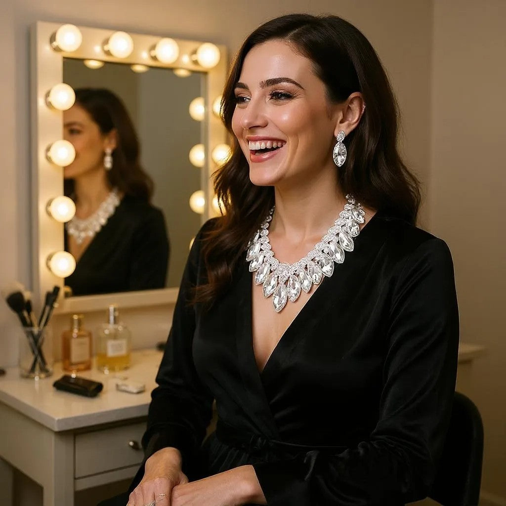 Wedding Jewelry, Luxora Crystal Bridal Statement Necklace & Earring Set
