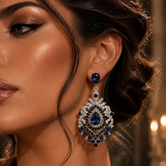 Crystal Rhinestone Drop Earrings - Earrings from Glam Duchess